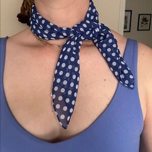 Blue Polka Dot Scarf
